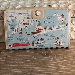 Spartina 449 Coastal Map Wallet - Cream and Blue